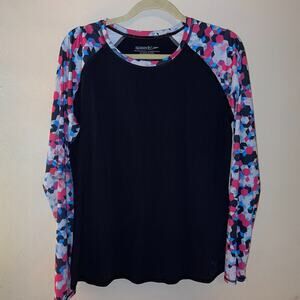 Speedo Women's Long Sleeve Printed Rashguard Pink Size XL